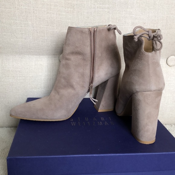 Stuart Weitzman Grandiose suede tie-back booties - Picture 4 of 8